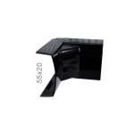 Curva Interna 90° Raiada 55x20mm Preta