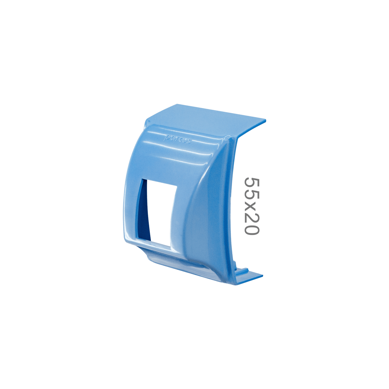 Mini caixa rj 55x20 azul para canaleta parcus design