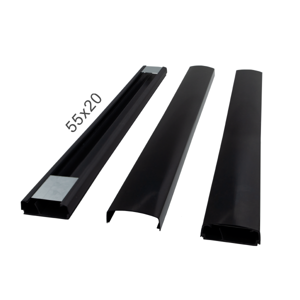 canaleta para fios 55x20 preta