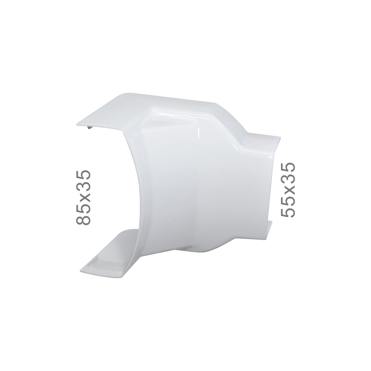 Curva Interna 90° Raiada 85x35 c/ redução p/ 55x35 - Imagem 1