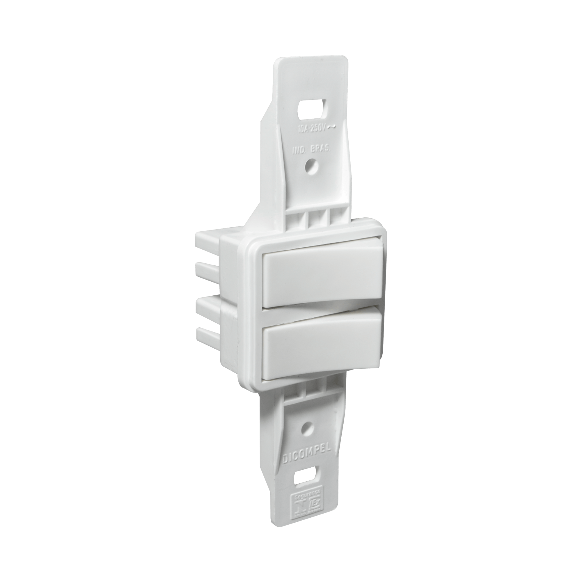 Interruptor conjugado 2 teclas Simples branco 10A 250V – Parcus Design