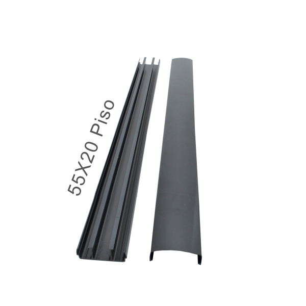 Canaleta Piso para fios preta