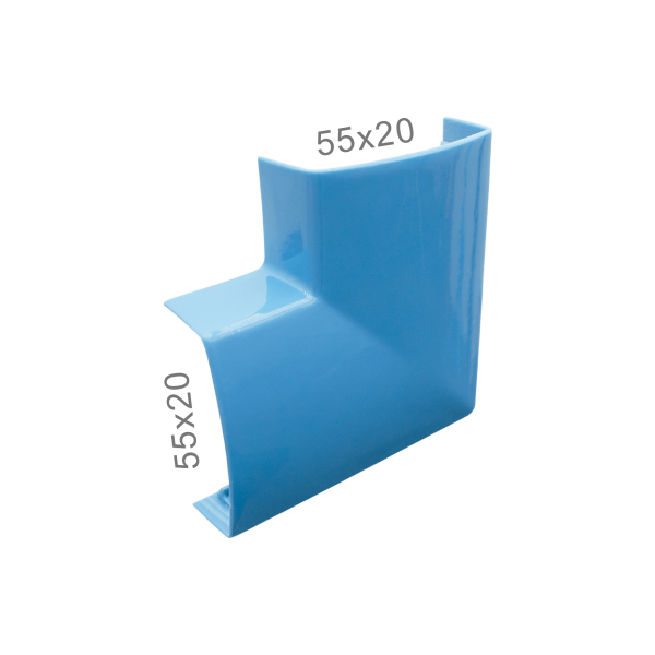 Curva Horizontal Reta 55x20mm Azul