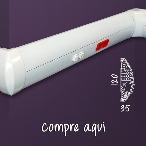 compre aqui - canaleta para fios - arc 120x35 branca