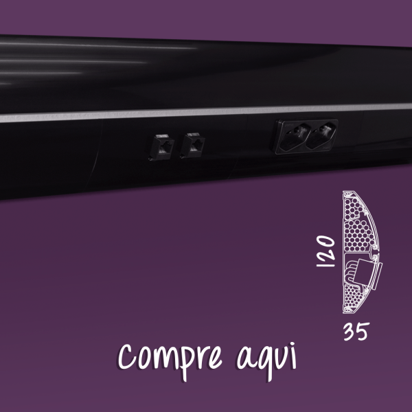 compre aqui - canaleta para fios - arc 120x35 preta