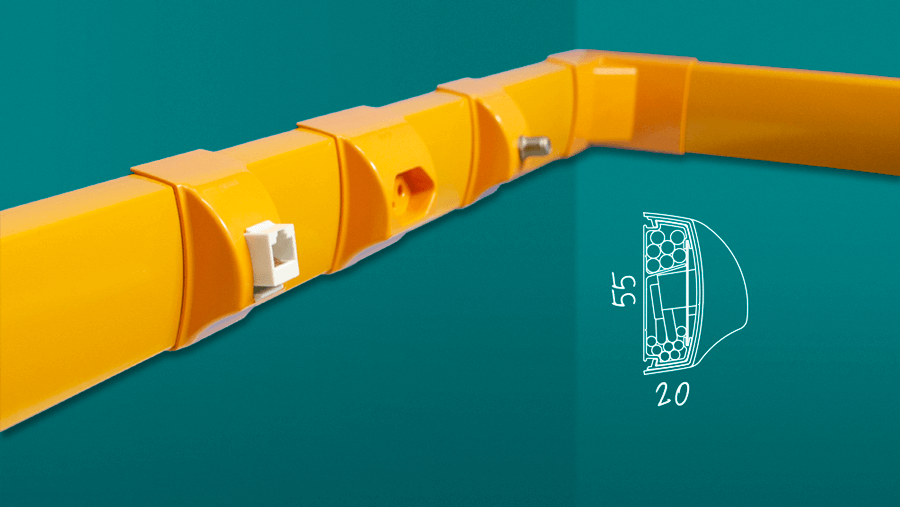 Canaleta para fios 55x20 laranja Canaleta para fios 55x20 laranja