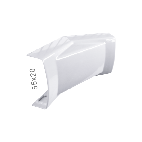 Curva Interna 135° 55x20mm Raiada para Canaleta para fios 55x20