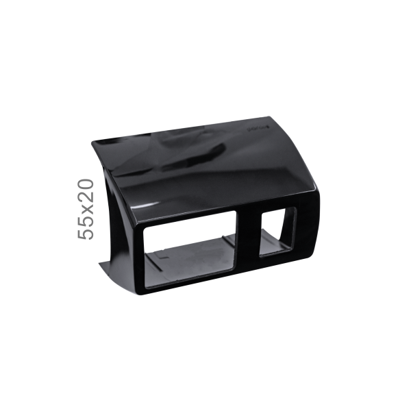 Caixa de Tomada e RJ 55x20 Preta para Canaleta para fios