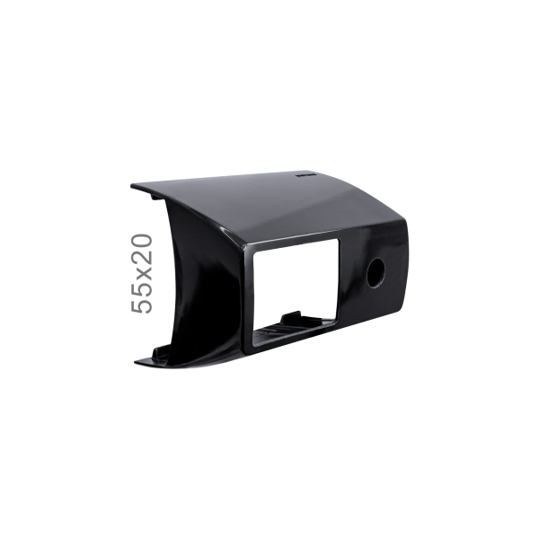 Caixa de Tomada e TV 55x20 Preta para Canaleta para fios