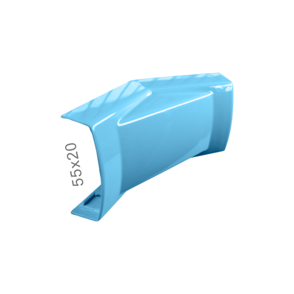 Curva Interna 135° 55x20mm azul para Canaleta para fios 55x20