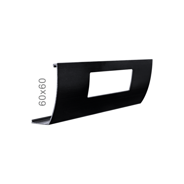 Suporte de Tomada Dupla 60x60 Preto com 1 furo 26,5x70mm, para canaleta para fios 120x60