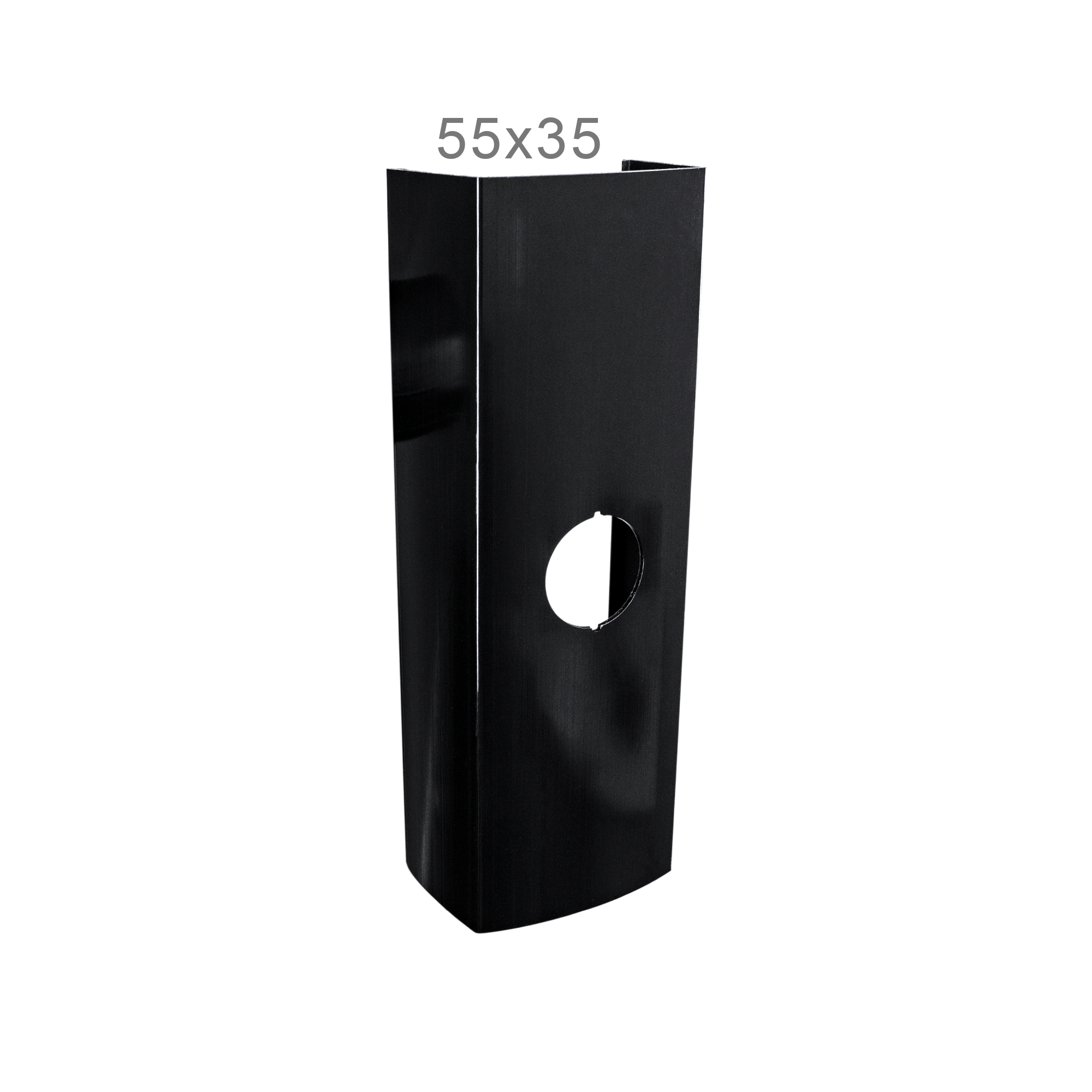 Suporte de interruptor redondo 55x35 preto 1 furo, para canaleta para fios Suporte de interruptor redondo 55x35 preto 1 furo, para canaleta para fios