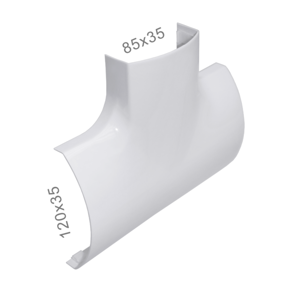 T Horizontal Raiado 120x35 com 85x35 para canaleta para fios