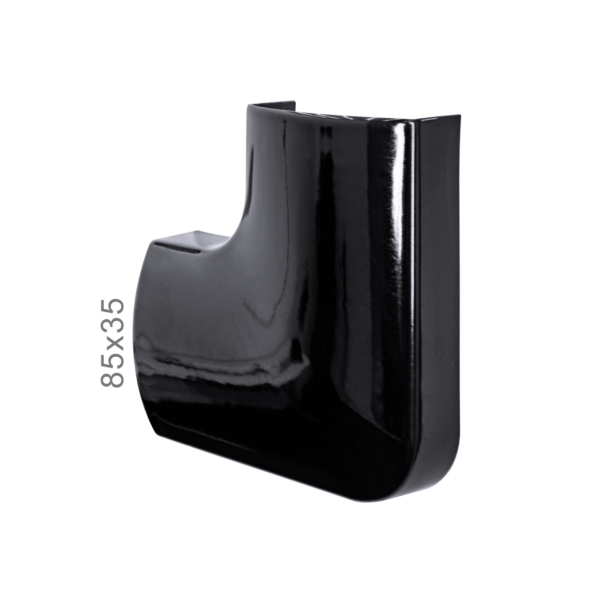 Curva Horizontal Raiada 85x35 Preta