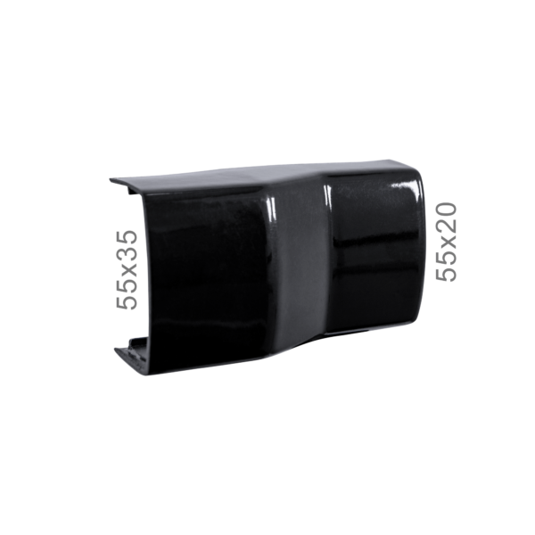 Redução Concêntrica preta 55x35mm para 55x20mm para canaleta para fios