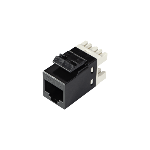 Keystone RJ45 Cat6 Preto com saída lateral