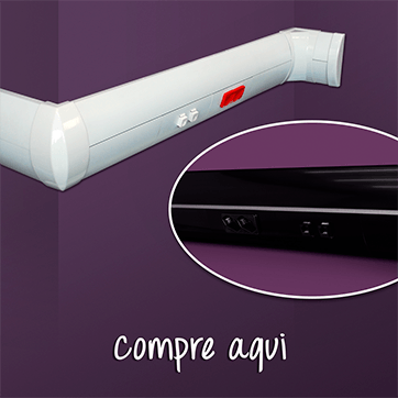 Canaleta para fios 120x35 nas cores branco e preto com formato arredondado