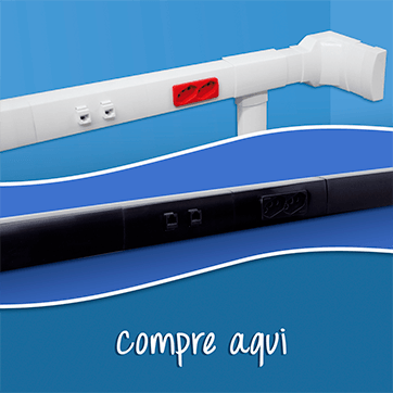 Canaleta para fios 55x35 para cabeamento estruturado, nas cores branco ou preto