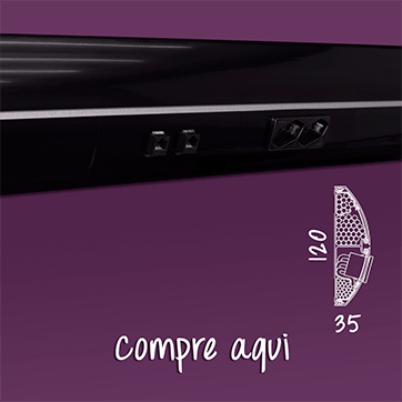 Canaleta para fios 120x35 Preta com Design em Arco e Acabamento diferenciado