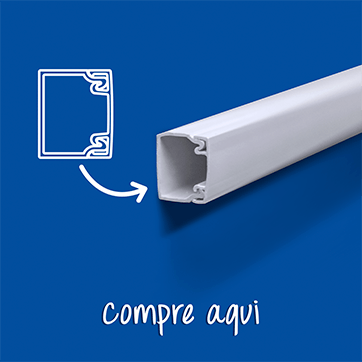 Canaleta Mini para organização/passagem de cabos/fios, canaleta 12x10 na cor branca