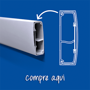 Canaleta Mini para organização/passagem de cabos/fios, canaleta 30x10 branca
