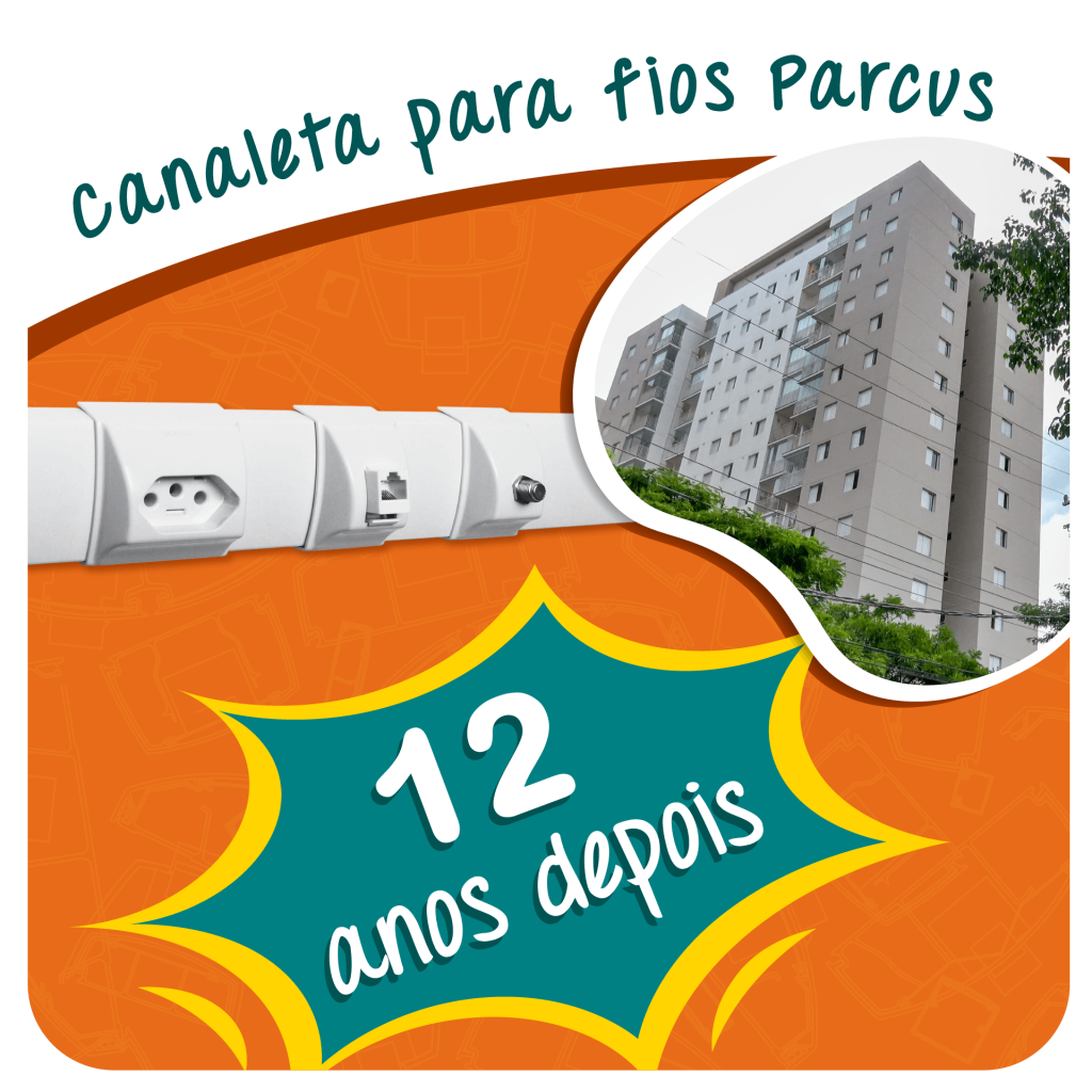 Canaleta para fios Parcus depois de 12 anos