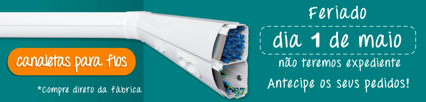 Canaleta para fios Parcus para cabeamento estruturado