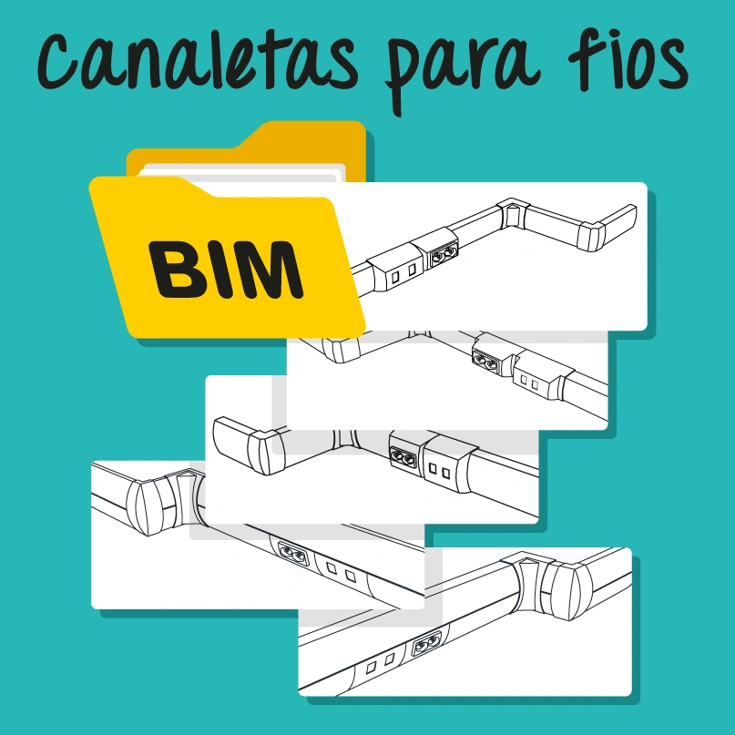 Biblioteca BIM Canaletas para fios Parcus aplicada em projeto no Revit ou IFC