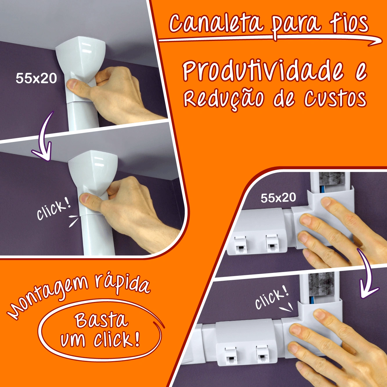Canaleta de sobrepor aplicada para produtividade e redução de custos em instalações aparentes