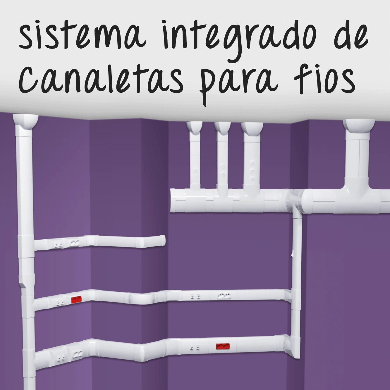 Canaletas integradas do sistema ARC Parcus em infraestrutura aparente profissional