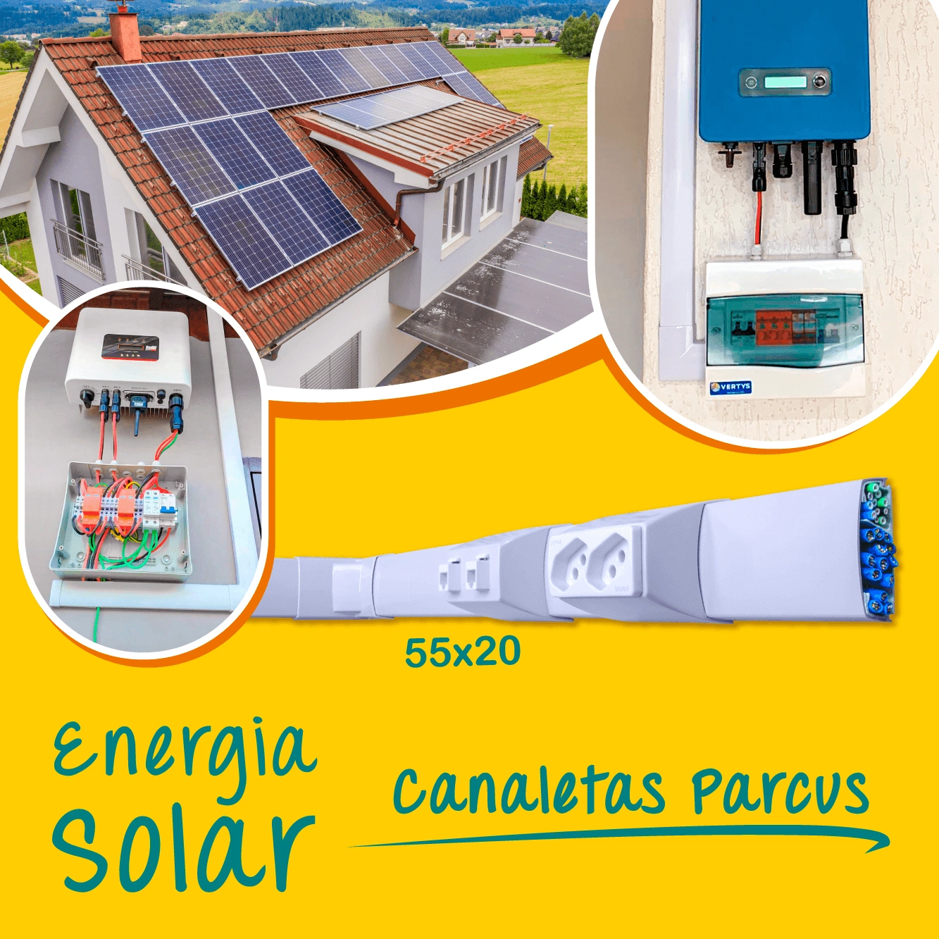 Canaletas para energia solar aplicadas em infraestrutura aparente para sistemas fotovoltaicos