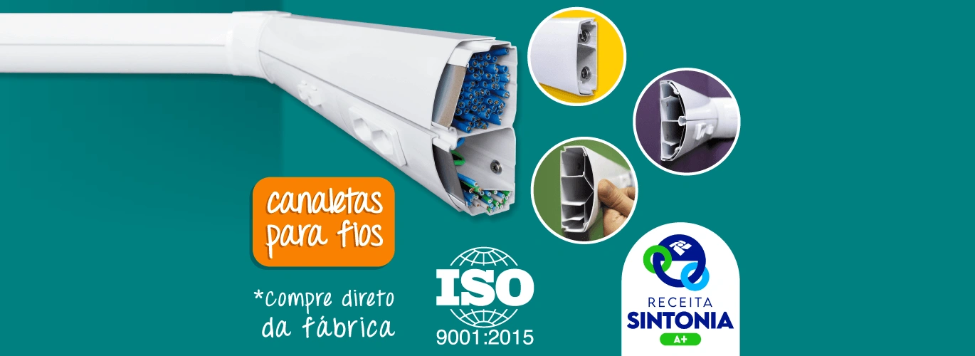 Canaleta para fios Parcus para cabeamento estruturado