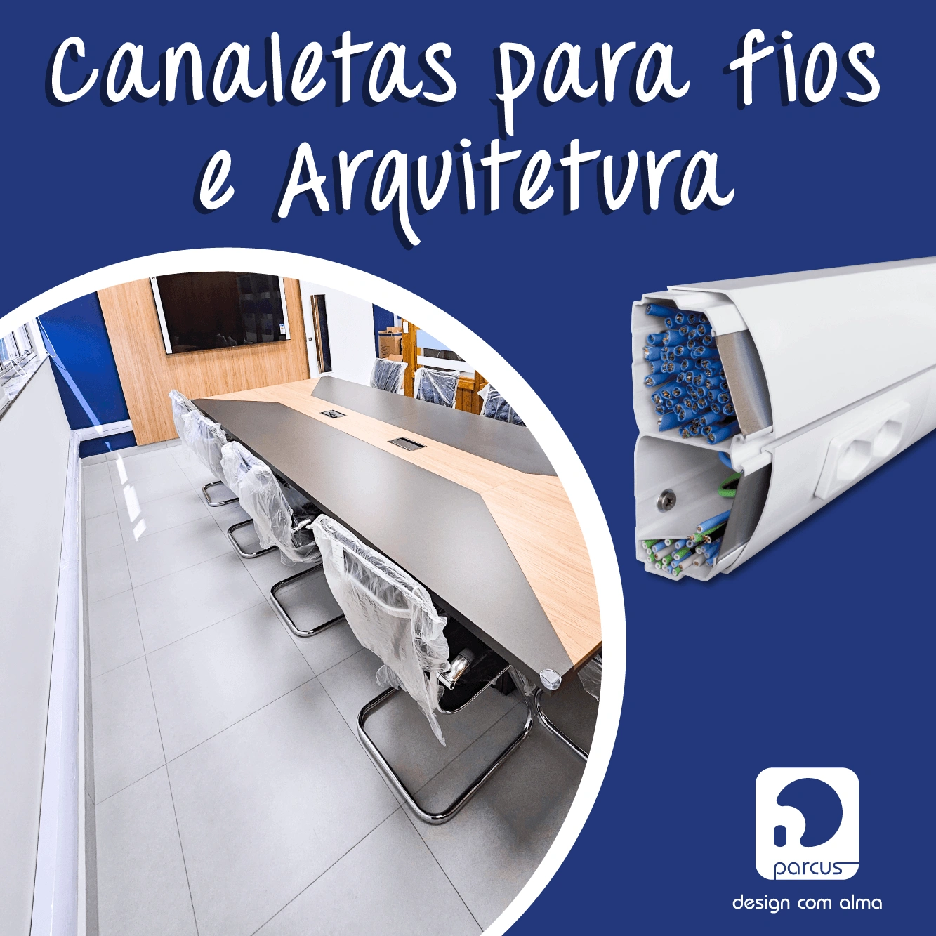 Design em canaleta aplicado à arquitetura corporativa e infraestrutura aparente moderna