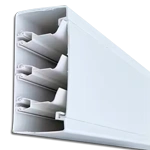 Canaleta para fios elétricos em PVC convencional para comparação entre soluções