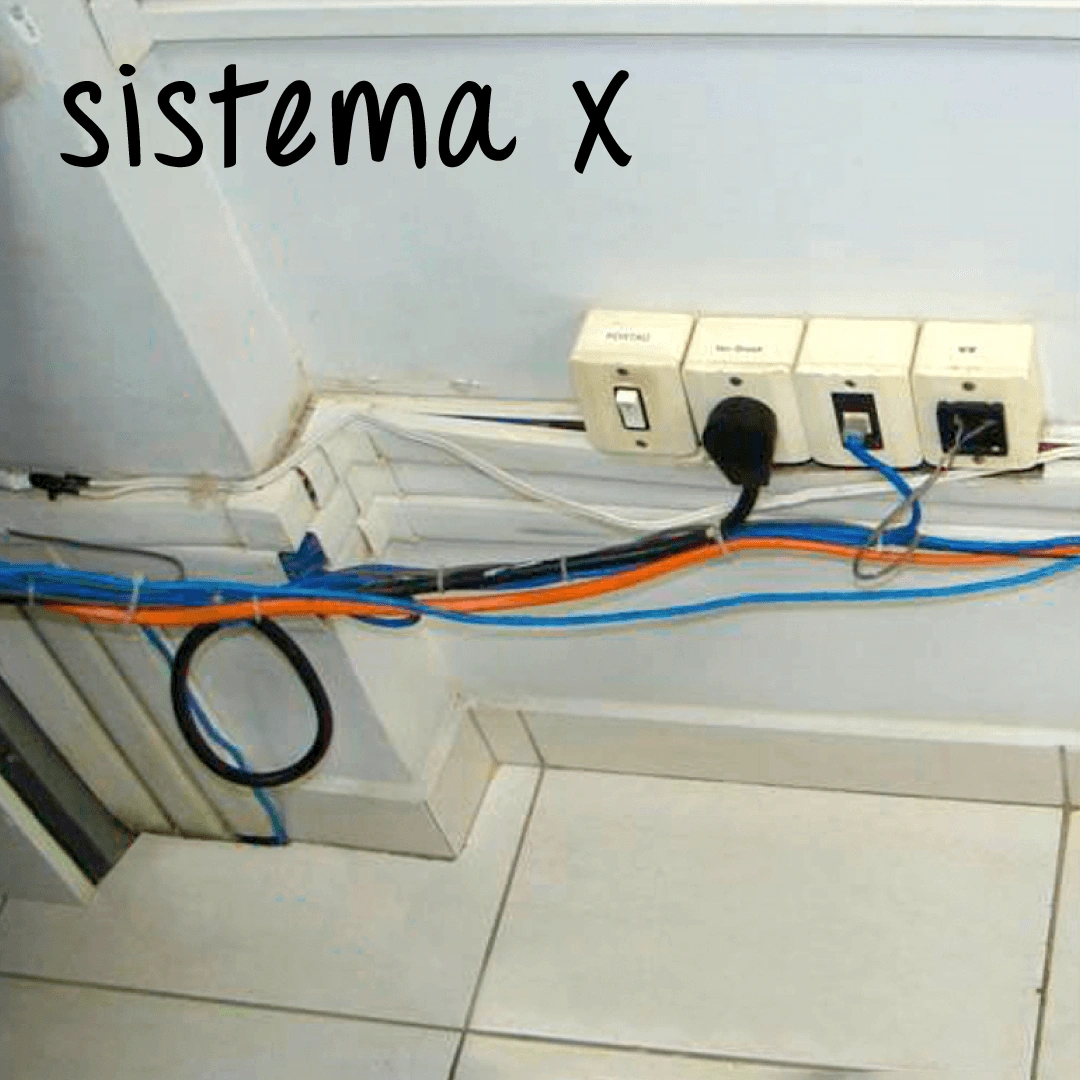 Canaleta para fios elétricos com o Sistema X comparativo