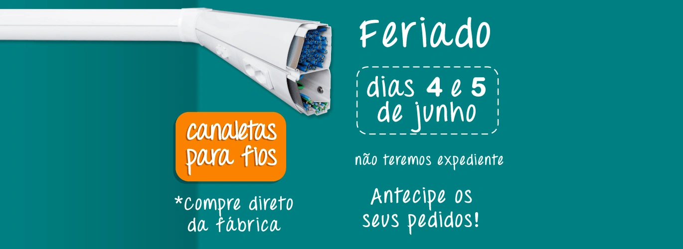 Canaleta para fios Parcus para cabeamento estruturado