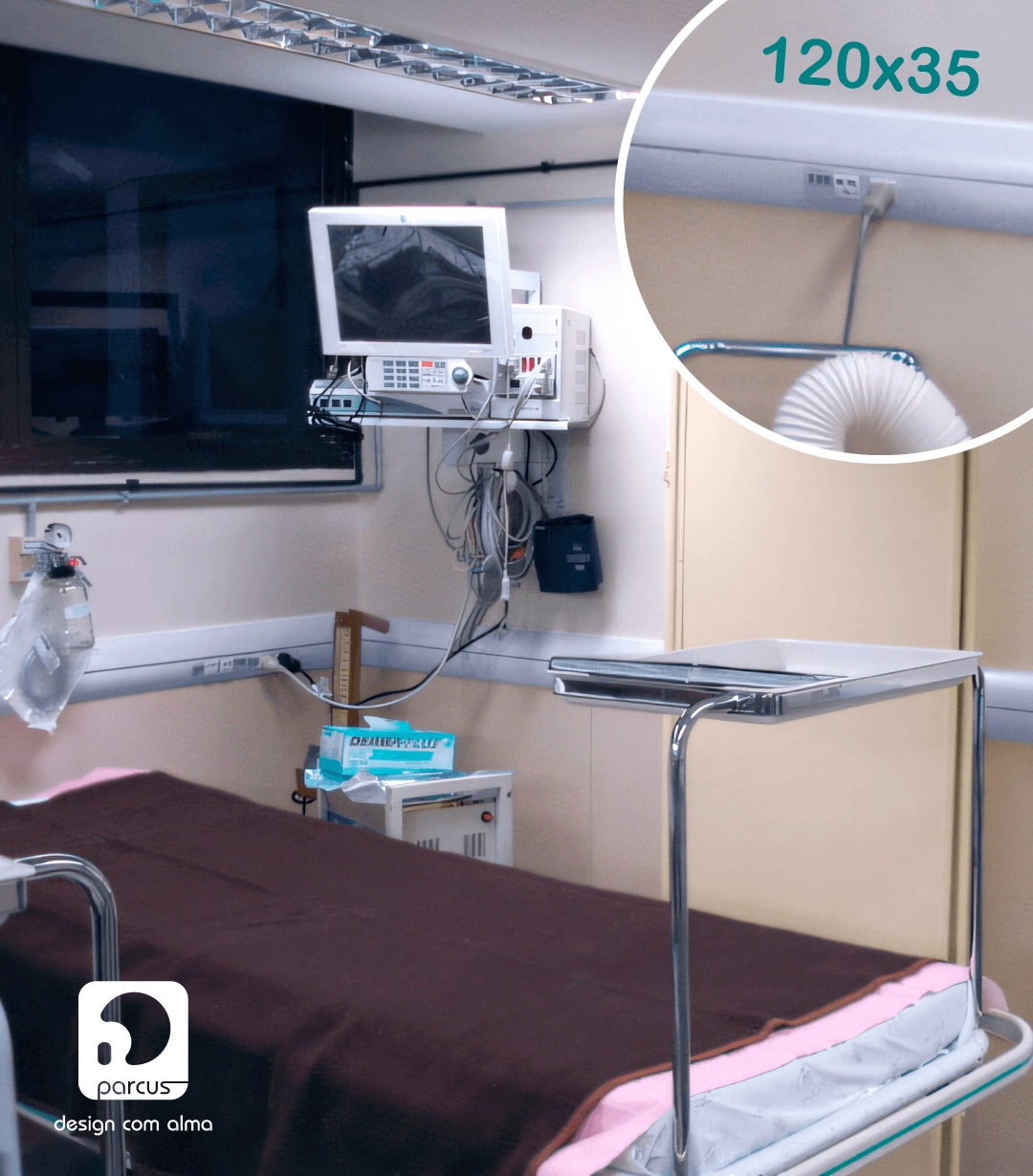 Canaleta para fios elétricos aplicada em Hospitais