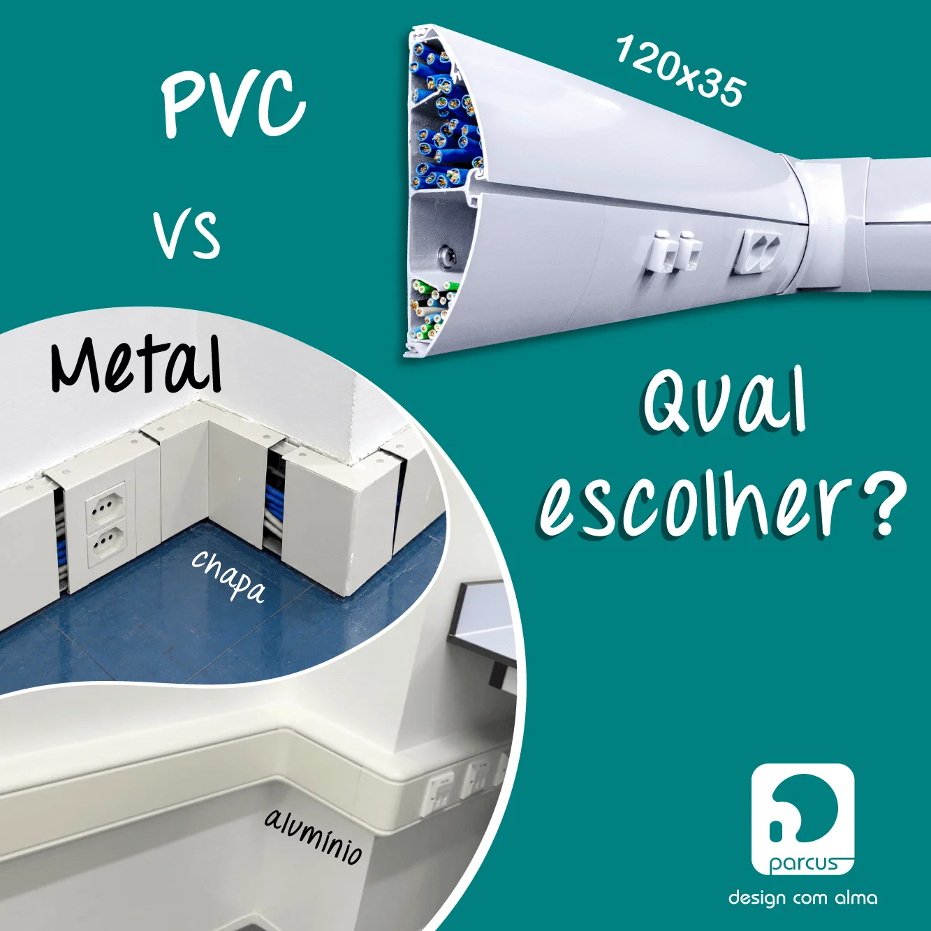 Canaletas de PVC comparadas a canaletas metálicas em infraestrutura elétrica e de dados