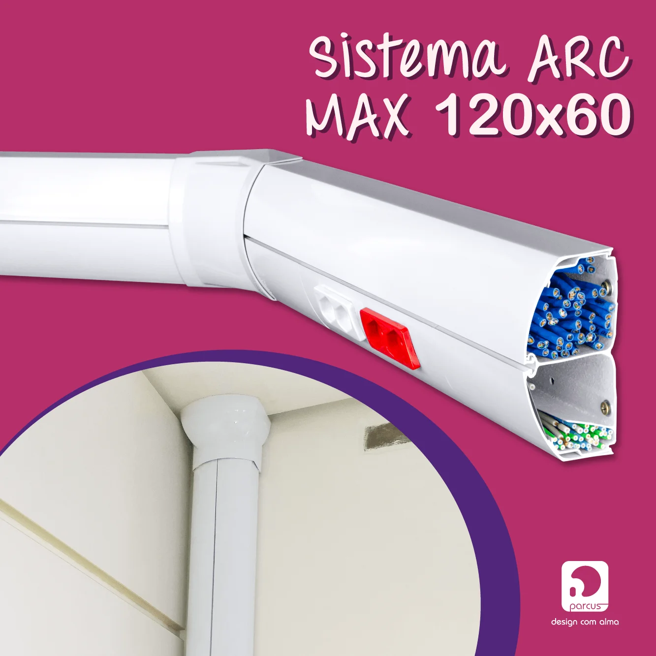 Design em canaletas ARCMAX 120x60 para infraestrutura de alta capacidade